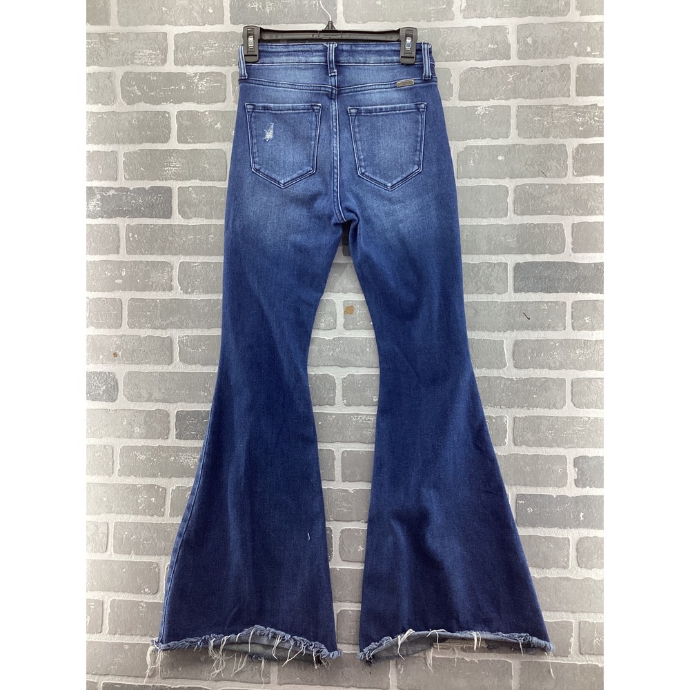 KanCan Maurices High Rise Flare Jeans Distressed Raw Hem Denim Size 26 165755 - Picture 3 of 8
